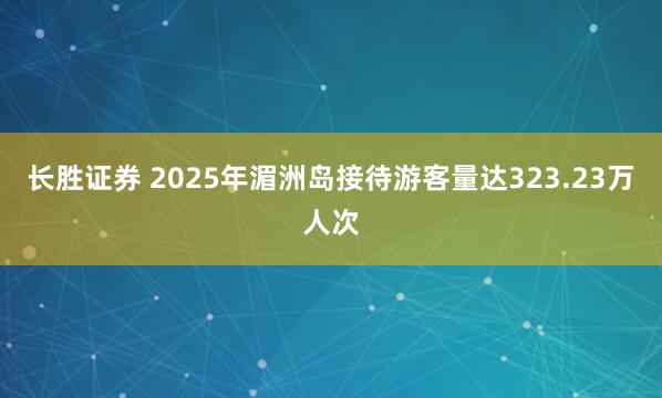 长胜证券 2025年湄洲岛接待游客量达323.23万人次